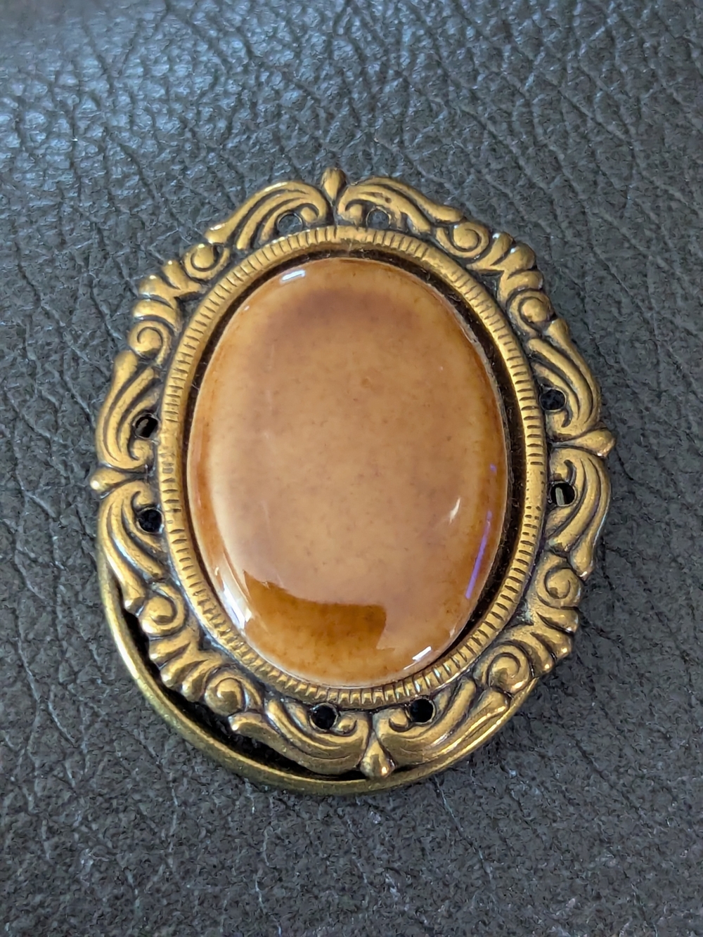 Bronze/ Brown Oval  Scarf Pin